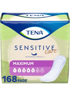 Tena TENA Sensitive Maximum Bladder Control Pads, Incontinence, Heavy Absorbency, 56 Count, 3 Packs, 168 Total 