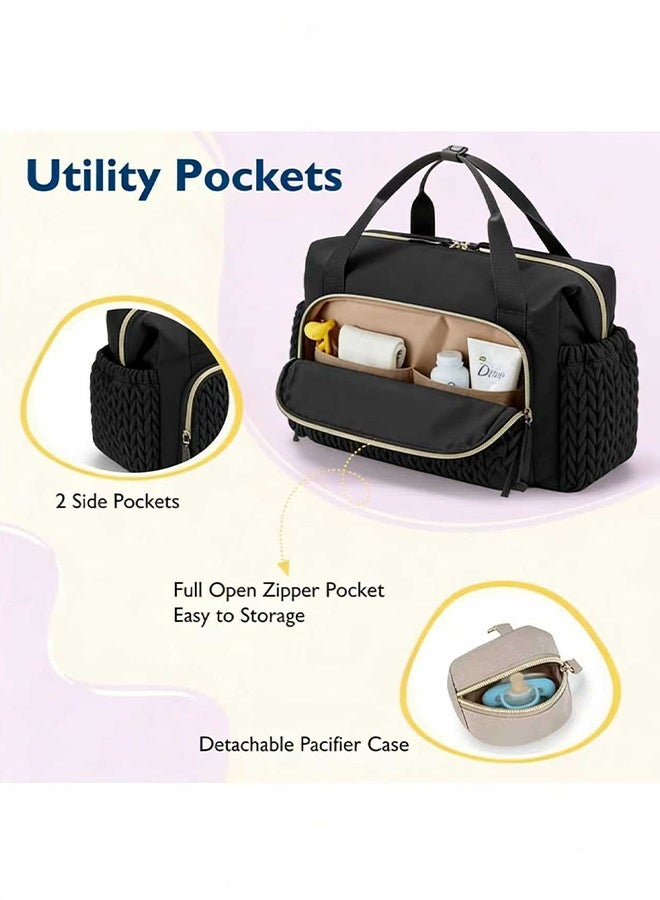 TAKHTEELA Baby Diaper Bag for Moms, Large Capacity Travel Tote with Pacifier Pocket, Maternity Hospital Bag for Baby Essentials - Image 2