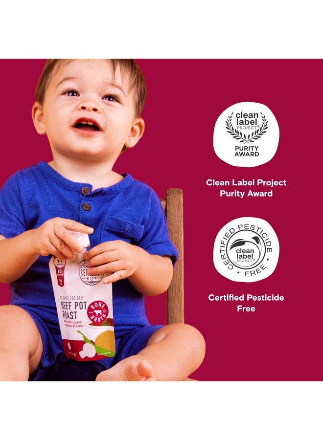 Serenity Kids 7+ Months Bone Broth Puree Made With Organic Veggies - Clean Label Project Purity Award Certified - 3.5 Ounce BPA-Free Pouch - Grass Fed Beef Pot Roast - 12 Count - Baby Food Pouch - Image 3