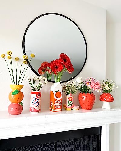 ban.do Decorative Ceramic Vase for Centerpiece, Tall Unique Lemon Grapefruit and Orange Vase for Home/Kitchen/Office Decor, Stacked Citrus - Image 5