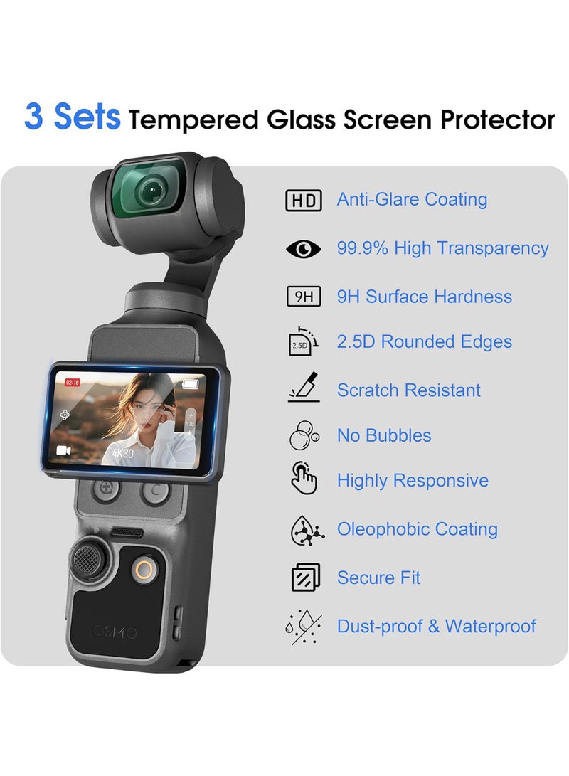 SJet DJI OSMO Pocket 4 Accessory Kit, Silicone Protective Case Cover, Tempered Glass Screen Protector, Lens Protector (Purple) - Image 3
