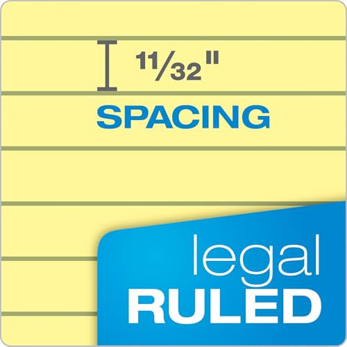 TOPS The Legal Pad Writing Pads, 8-1/2" x 11-3/4", Canary Paper, Legal Rule, 50 Sheets, 12 Pack (75351) - Image 3