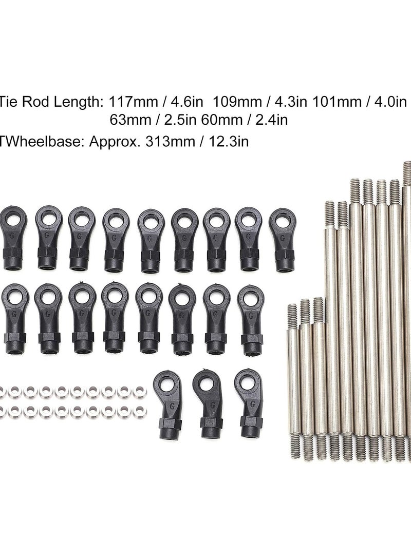 GGOOT Stainless Steel Pull Rod RC Car Pull Rods RC Servo Link Pull Rod with End Ball Set for Traxxas Trx4 313mm Wheelbase 1/10 - Image 5