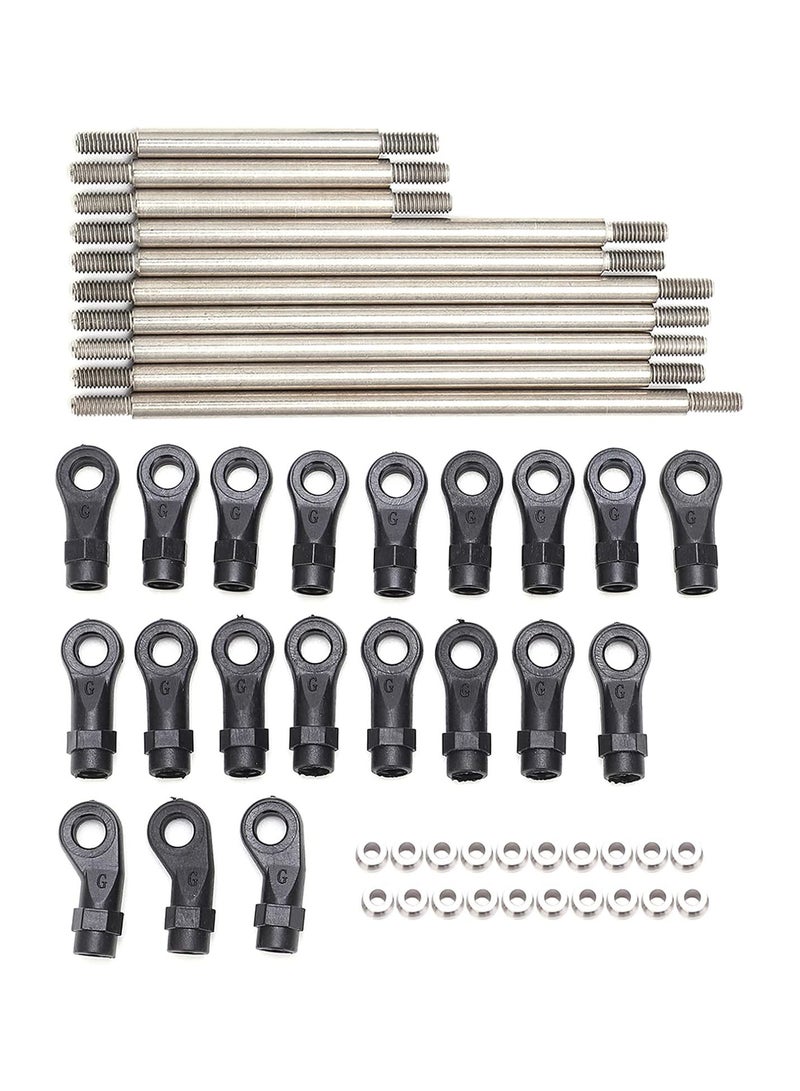 GGOOT Stainless Steel Pull Rod RC Car Pull Rods RC Servo Link Pull Rod with End Ball Set for Traxxas Trx4 313mm Wheelbase 1/10 - Image 1