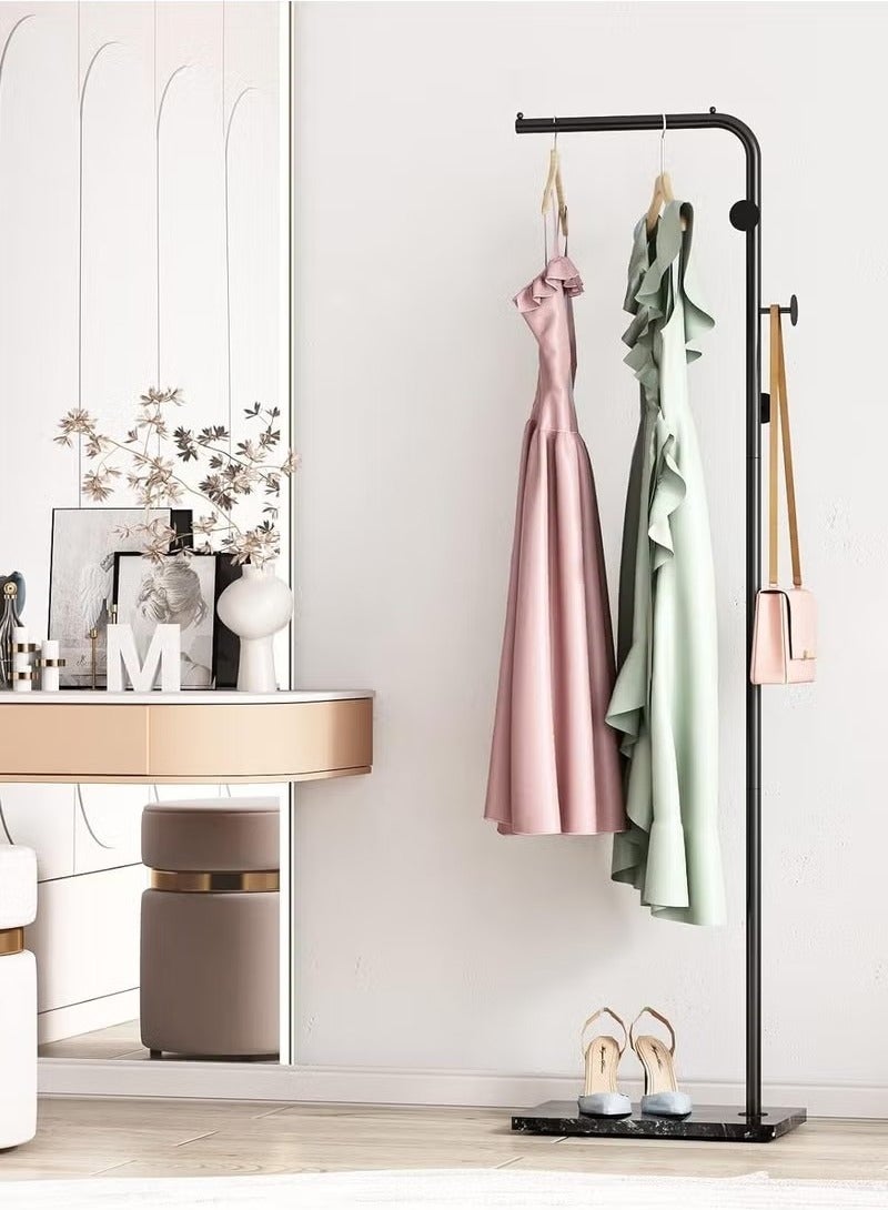 Beauenty Metal Coat Rack Freestanding, Coat Stand With 3 Hooks,Black Clothing Rack with Natural Marble Base, Modern Clothes Rack for Entryway, Living Room,Bedroom, Office (Black) - Image 3