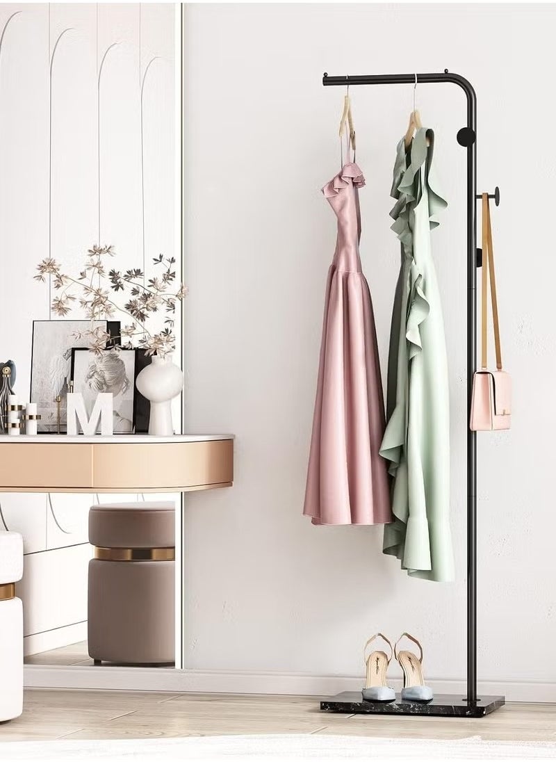 Beauenty Metal Coat Rack Freestanding, Coat Stand With 3 Hooks,Black Clothing Rack with Natural Marble Base, Modern Clothes Rack for Entryway, Living Room,Bedroom, Office (Black)  - Image 3