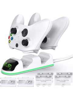 Twin Controller Charging Dock with 2 x Rechargeable Battery Packs for Xbox One/Xbox Series X/Xbox Series S - White