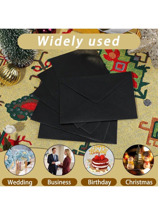 UoeRing 50 Pcs Black Self Seal A7 Envelopes 5x7 Inches (5.31×7.67in) - Printable & Handwritten Friendly, Includes 50 Matte Gold Premium Sealing Stickers - Image 4