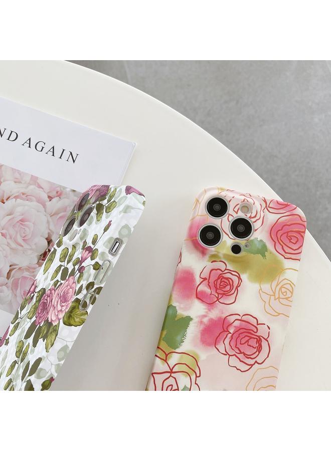 S-TOP Case For iPhone 13 mini Water Sticker Flower Pattern PC Phone Case - Image 4