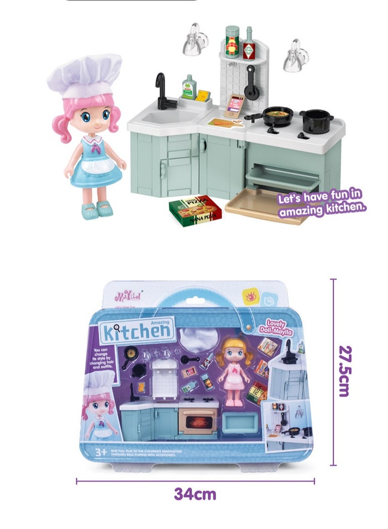 AROAQ Mini Doll Clinic Set, Durable Plastic Dollhouse Clinic Furniture Set, Role-playing Parent-child Interactive Game, Miniature Doll House Accessories For Children, (6304a Clinic None) - Image 3