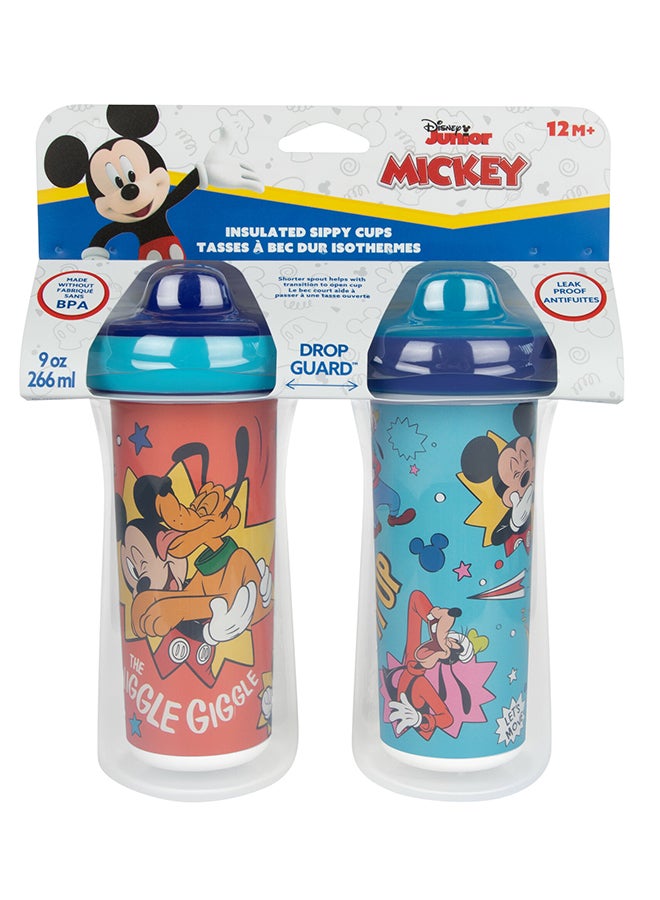 The First Years Pack Of 2 Mickey Insulated Sippy Cup Blue - Image 2