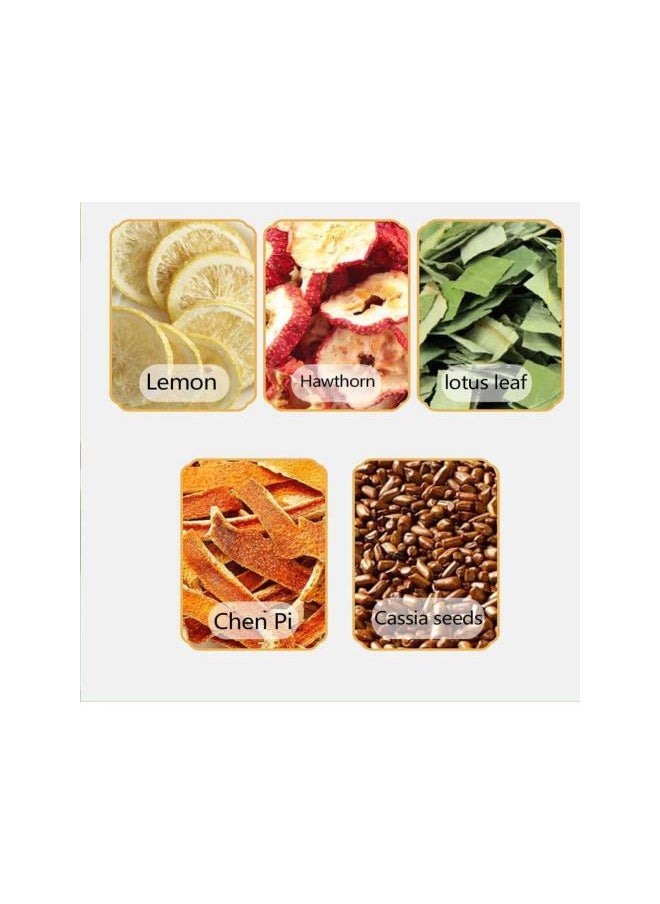 silvercnc - Lemon Hawthorn Lotus Leaf Tea, Ning Meng Shan Zha He Ye Cha, 5 Flavors Liver Care Tea, Chinese Nourishing Liver Tea, Health Liver Care Tea, Daily liver Nourishing Tea (1Box(20bag)) - Image 1