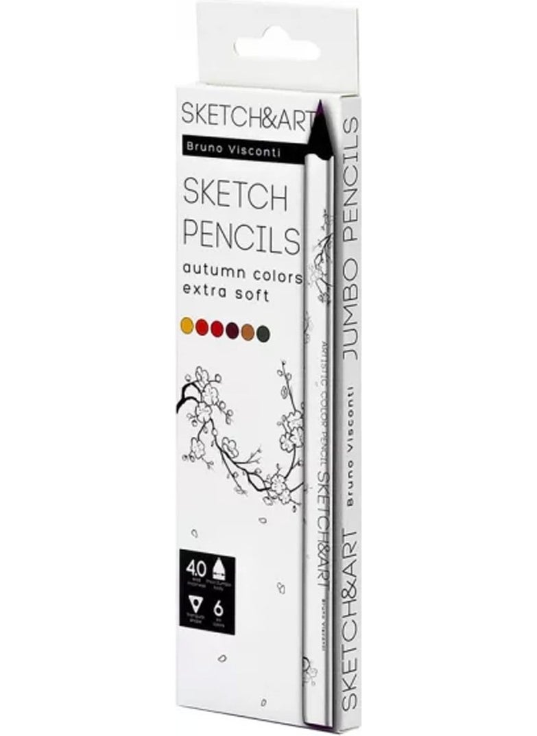 Bruno Visconti Professional Dry Paint Set Sketch&art 4 Mm. Graphite 6 Color Autumn Landscape 30-0118/10  - Image 2
