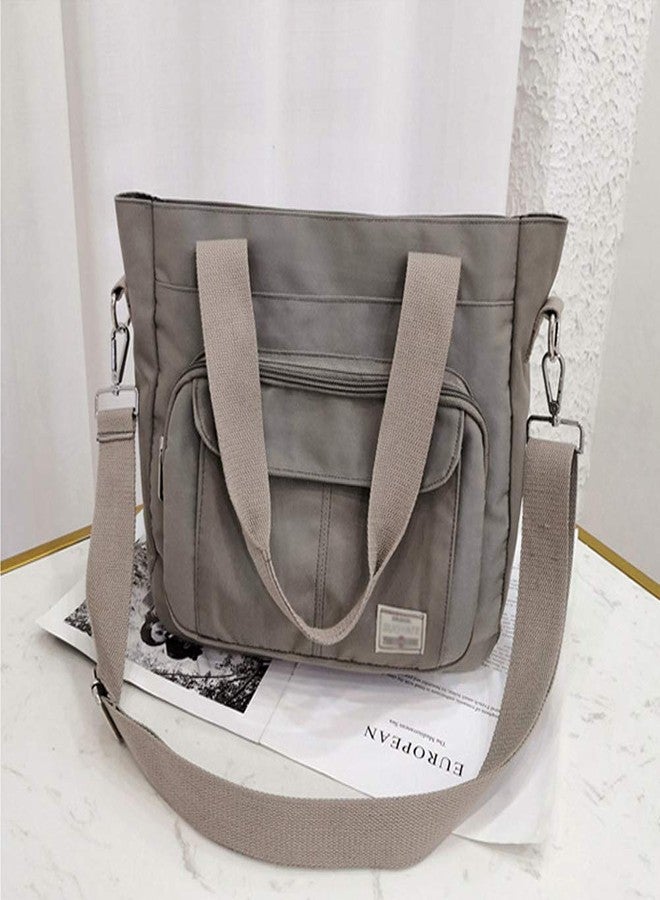 KARRESLY Women's Casual Hobo Shoulder Bag Large Capacity Nylon Daily Messenger Bag Work Shopper Handbag Purse(Grey) - Image 2