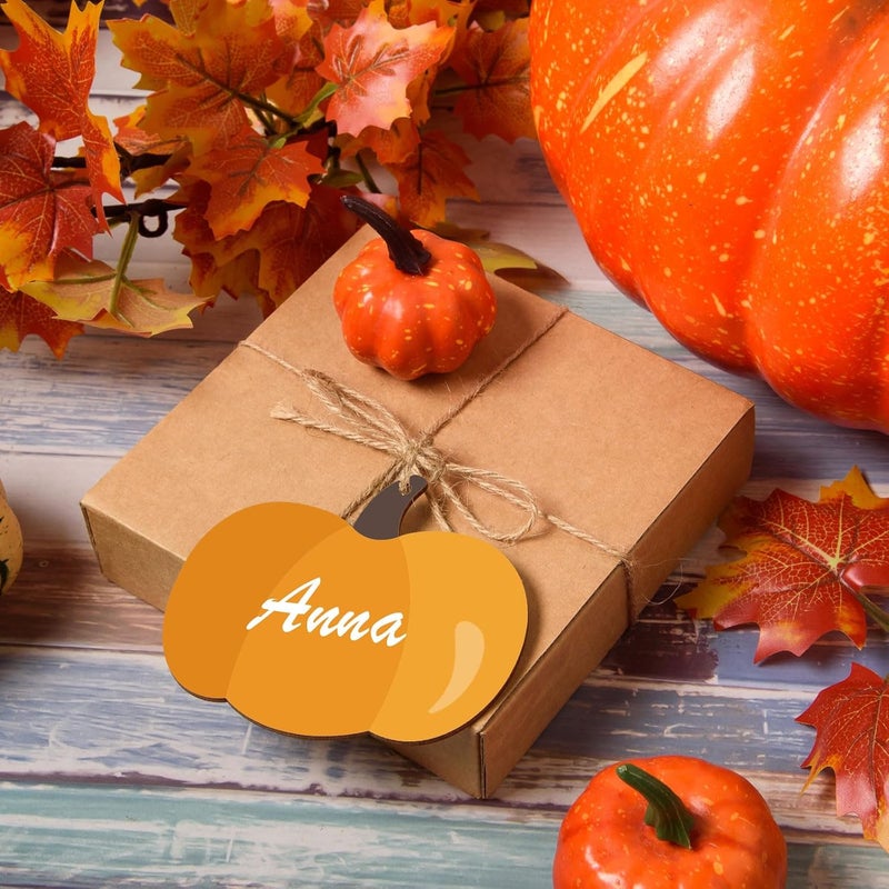 AWIZOM 72 Pcs Pumpkin Wood Cutouts Unfinished Fall Wooden Ornaments Blank Pumpkin Wooden Slices with Hole Thanksgiving Hanging Decoration with Twine for Halloween Autumn Harvest DIY Crafts394x335 - Image 4