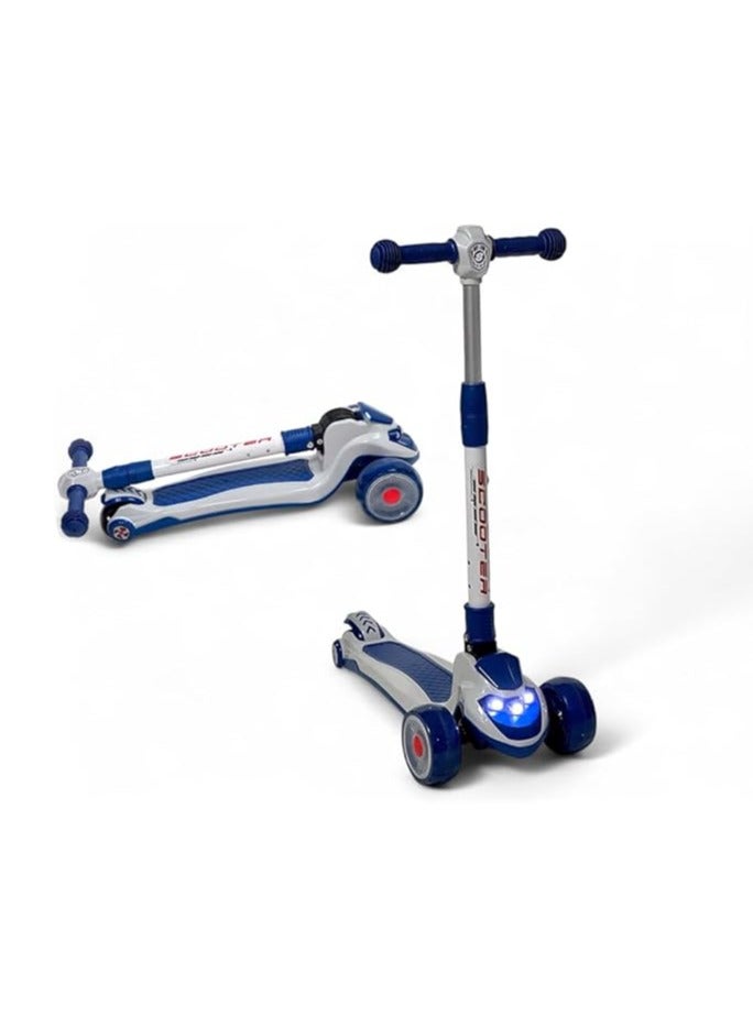 البدر سكوتر يدوي من البدر، سكوتر توازن مصنوع من بلاستيك PVC بارتفاع قابل للتعديل وقابل للطي، سكوتر بثلاث عجلات للاطفال للبنات والاولاد في الهواء الطلق، سكوتر يدوي للاطفال من عمر 2-10 سنوات - Image 1