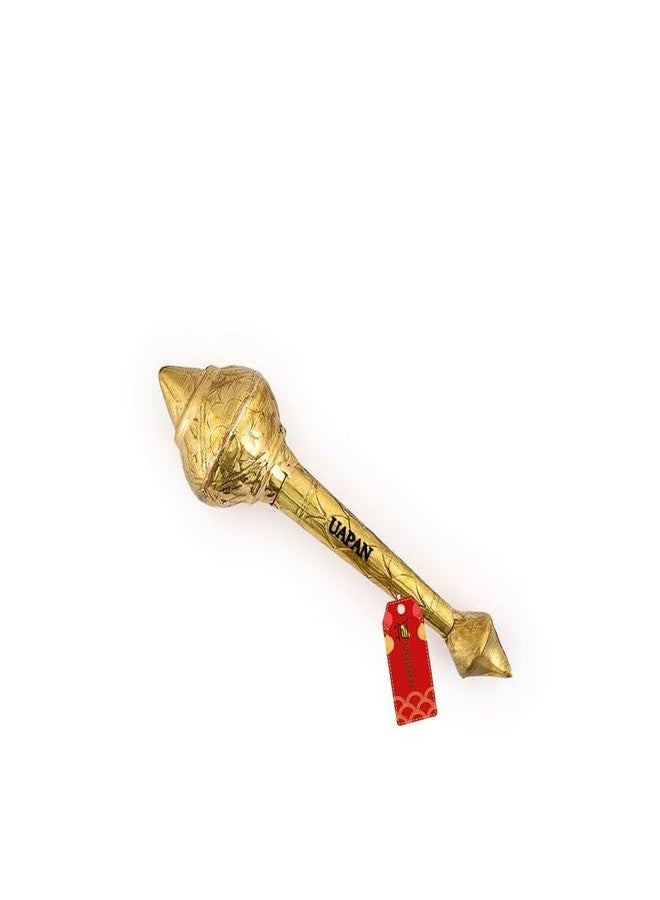 UAPAN Brass Hanuman Ji Gada, Bajrangbali Mace for Home Temple, Pooja & Spiritual Decor (11") - Image 3