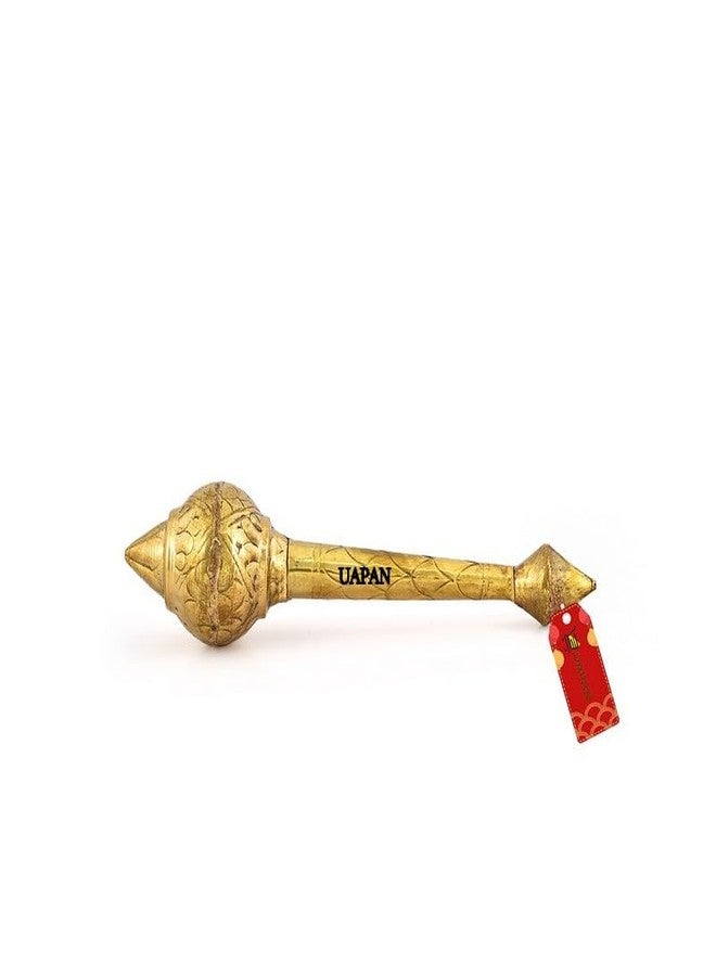 UAPAN Brass Hanuman Ji Gada, Bajrangbali Mace for Home Temple, Pooja & Spiritual Decor (11") - Image 4