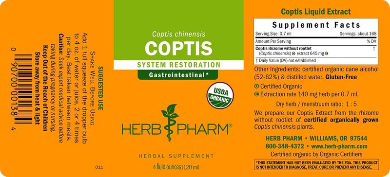 Herb Pharm Coptis Extract - Organic Coptis chinensis Liquid Supplement, 4 Oz - Image 5