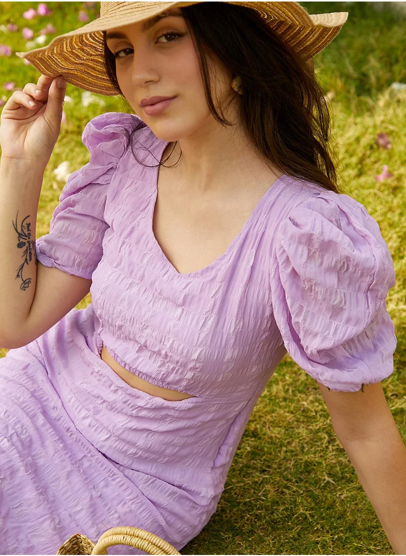 PINACOLADA Women's Lilac Creased Midi Dress
