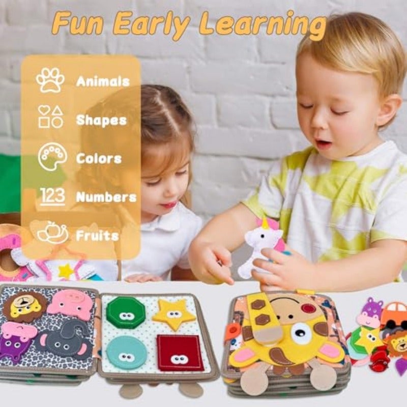 Montessori Busy Book for Toddlers 3+ Age Toddler Busy Board Felt Quiet Book for Baby Preschool Learning Activities Educational Sensory Toy for Gift - Image 4