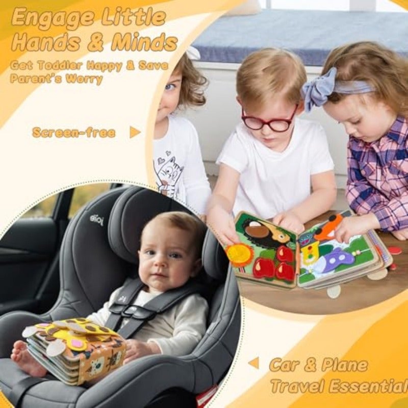Montessori Busy Book for Toddlers 3+ Age Toddler Busy Board Felt Quiet Book for Baby Preschool Learning Activities Educational Sensory Toy for Gift - Image 5