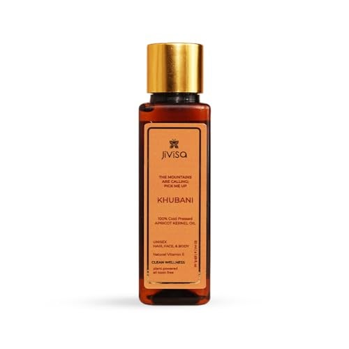 JiViSa Khubani Pure Apricot Oil – 100% Pure Cold Pressed Apricot Oil for Soft Skin & Shiny Hair | Rich in Natural Vitamin E | Deep Moisturizing, Nourishing & Non-Sticky Ayurvedic (50 ml) - Image 1