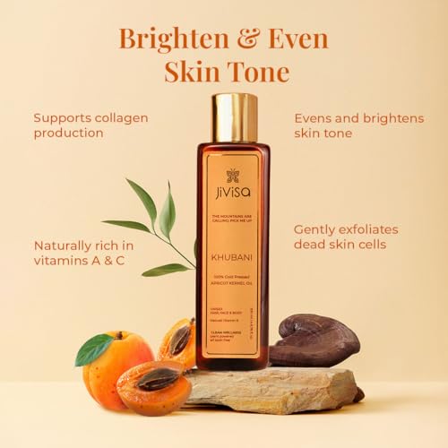 JiViSa Khubani Pure Apricot Oil – 100% Pure Cold Pressed Apricot Oil for Soft Skin & Shiny Hair | Rich in Natural Vitamin E | Deep Moisturizing, Nourishing & Non-Sticky Ayurvedic (50 ml) - Image 2