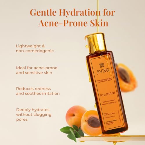 JiViSa Khubani Pure Apricot Oil – 100% Pure Cold Pressed Apricot Oil for Soft Skin & Shiny Hair | Rich in Natural Vitamin E | Deep Moisturizing, Nourishing & Non-Sticky Ayurvedic (50 ml) - Image 4