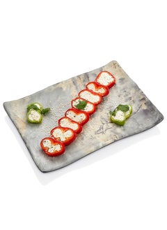 KULSAN Melamine Serving Plate Set 3 Pcs marble color size 19 cm  - Image 2