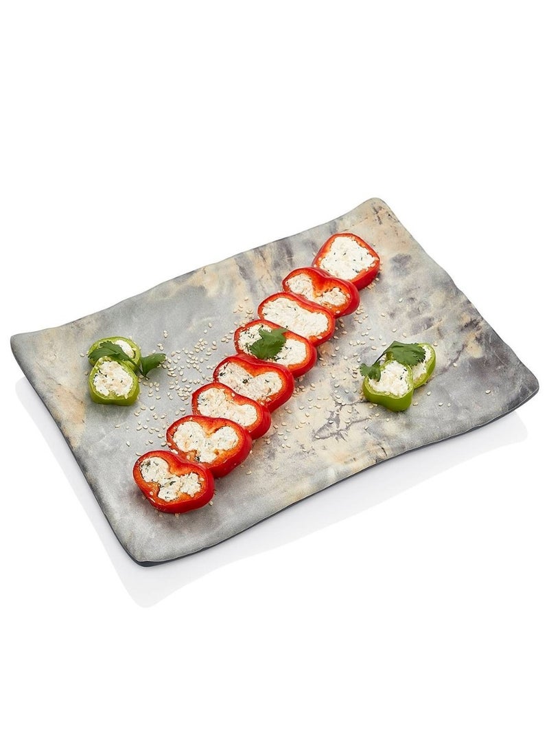 KULSAN - Melamine Serving Plate Set 3 Pcs marble color size 19 cm - Image 1
