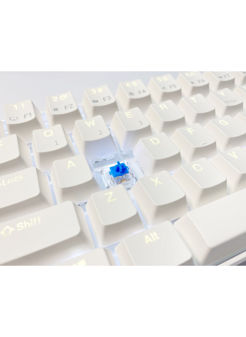 RK RK61 61-مفتاح إضاءة خلفية بيضاء بلوتوث/2.4G لاسلكي/USB سلكي ثلاثة أوضاع كمبيوتر لوحي لوحة مفاتيح ألعاب المكتب المحمول  - Image 3