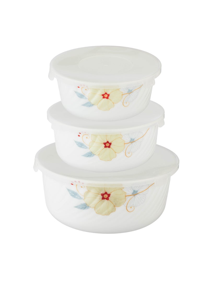 Bin Shihon Arcopal Glass Storage Container Set for Food Preservation, Heating, Refrigeration and Microwave Use, 3 Different Sizes - Image 1