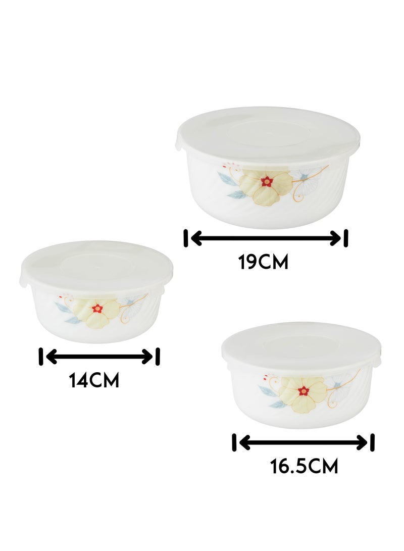 Bin Shihon Arcopal Glass Storage Container Set for Food Preservation, Heating, Refrigeration and Microwave Use, 3 Different Sizes - Image 4