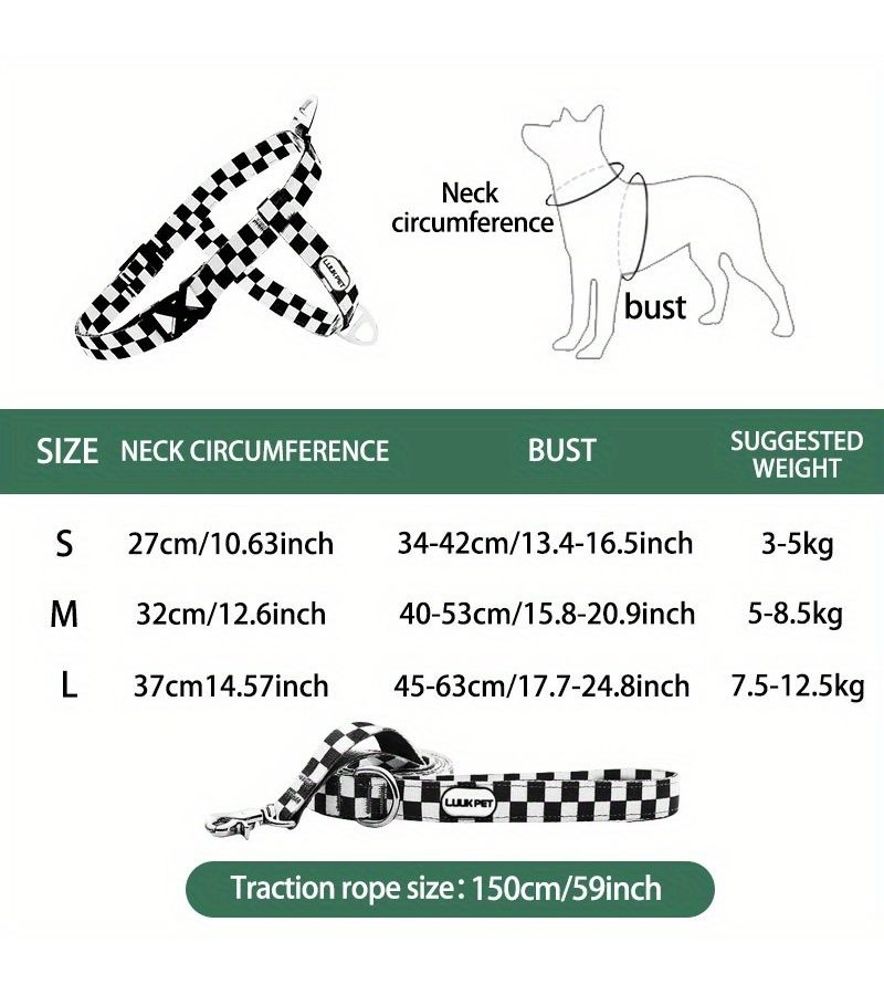 Green Dog Harness Vest Set For Dogs Leash And Puppy Accessories Medium Small L Size - Image 5