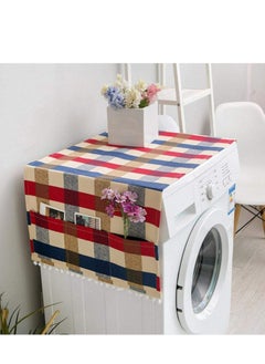 Excefore Washing Machine Dust Cover, Refrigerator Dust-Proof Cover Washing Machine Waterproof Cover, with Storage Pockets Bags, Multi-Purpose Dryer Mat Top Covers (170x71cm)  - Image 1
