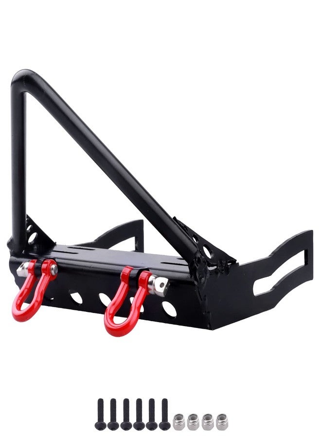 CrazyHobby Metal RC Crawler Front Bumper with Winch Mount Shackles for TRX4 Axial SCX10 & SCX10 II Redcat Gen7 Gen 8 Upgrades (Type B) - Image 1