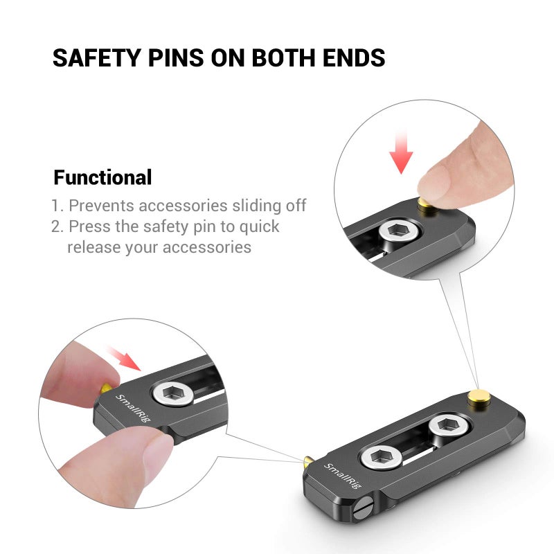SMALLRIG Universal Low-Profile Quick Release NATO Rail Safety Rail 50mm/2inches Long with 1/4'' Screws for NATO Handle Camera Cage EVF Mount – BUN2468 - Image 5
