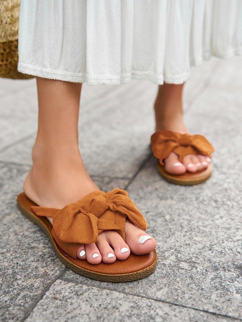 FISACE Womens Slip On Flip Flops Ring Toe Strappy Casual Summer Gladiator Flat Sandals - Image 2