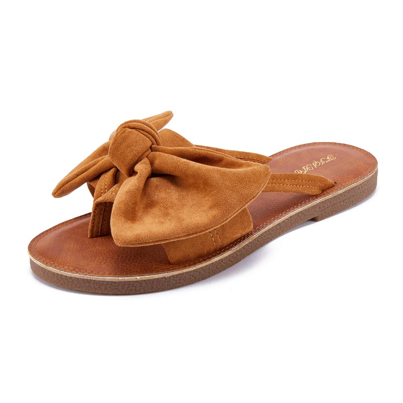FISACE Womens Slip On Flip Flops Ring Toe Strappy Casual Summer Gladiator Flat Sandals - Image 1