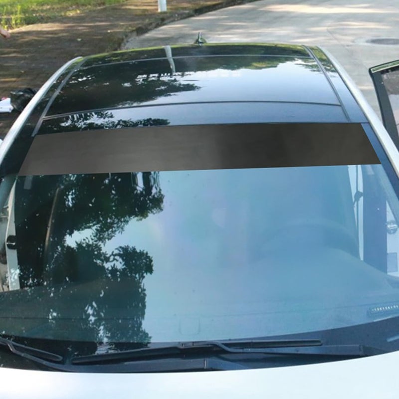 VICASKY Car Windshield Banner & Sun Strip Tint â€“ Matte Black Vinyl Sun Visor Decal for Truck, SUV, Boat, RV, Trailer Racing Styling & Windshield Decoration - Image 1