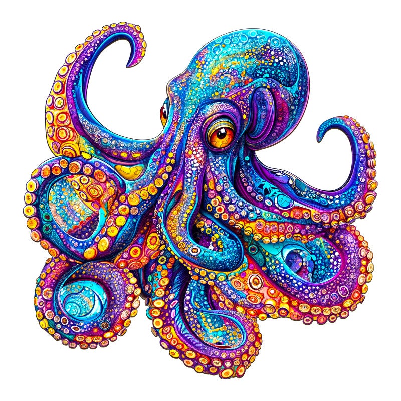 Jigfoxy Wooden Puzzles for Adults Octopus Wooden Puzzle for Adults Unique AnimalShaped Wooden Jigsaw Puzzles Christmas Thanksgiving Gifts for Family and Friends L134 133in265pcs - Image 3