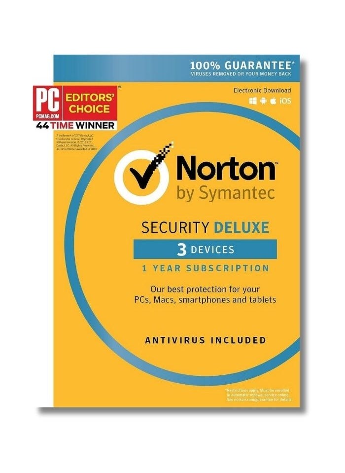 Norton By Symantec - Norton Security Deluxe 3.0 Arabic 1 User For 3 Device 1 Year 1+2 - Image 1