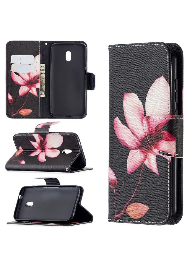 HuHa Case Cover For Nokia C1 Plus Colored Drawing Pattern Horizontal Flip Leather Case with Holder & Card Slots & Wallet(Lotus)  - Image 1