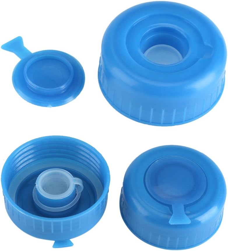 cheekyglo Water Jug Cap, 55mm Non-Spill Bottle Caps Water Dispensers Probes Drinking Water Bottle Screw on Cap Replacement Anti Splash Lids Pack of 5 - Image 3