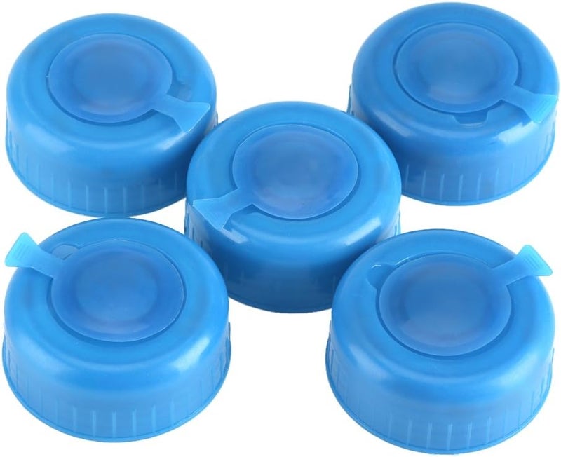 cheekyglo Water Jug Cap, 55mm Non-Spill Bottle Caps Water Dispensers Probes Drinking Water Bottle Screw on Cap Replacement Anti Splash Lids Pack of 5 - Image 1