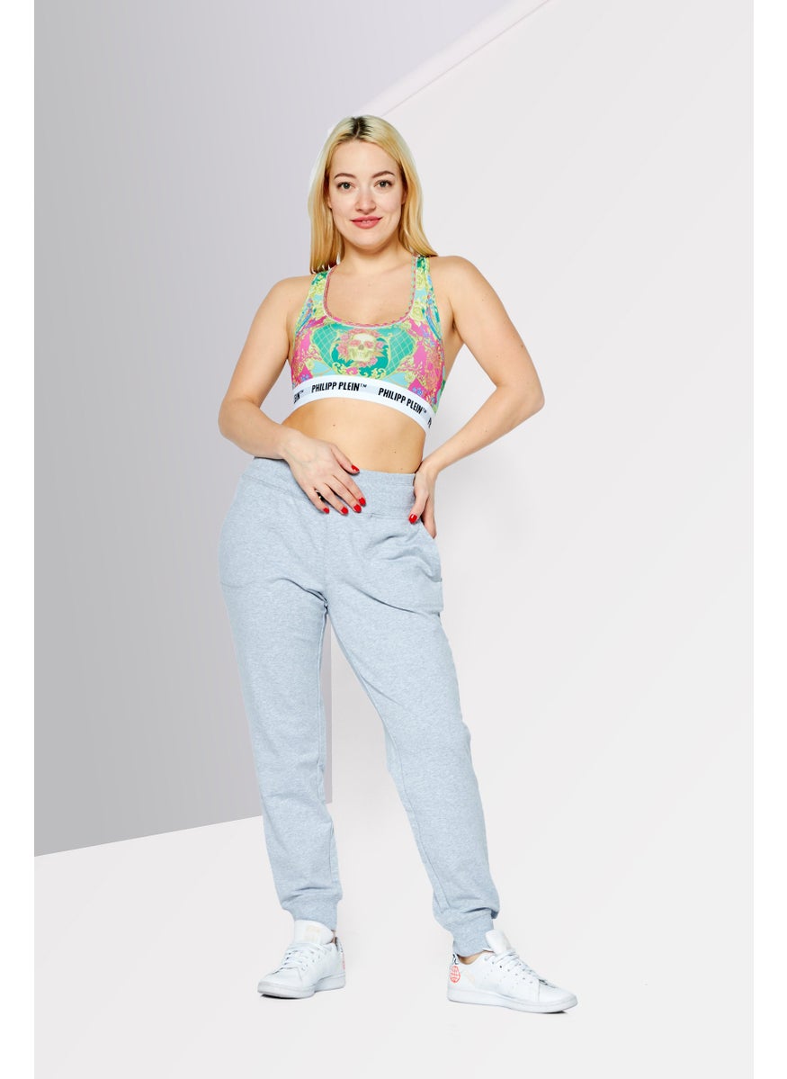PHILIPP PLEIN Women 2 Pcs Floral Pattern Non Padded Sports Bra, Green Combo  - Image 2