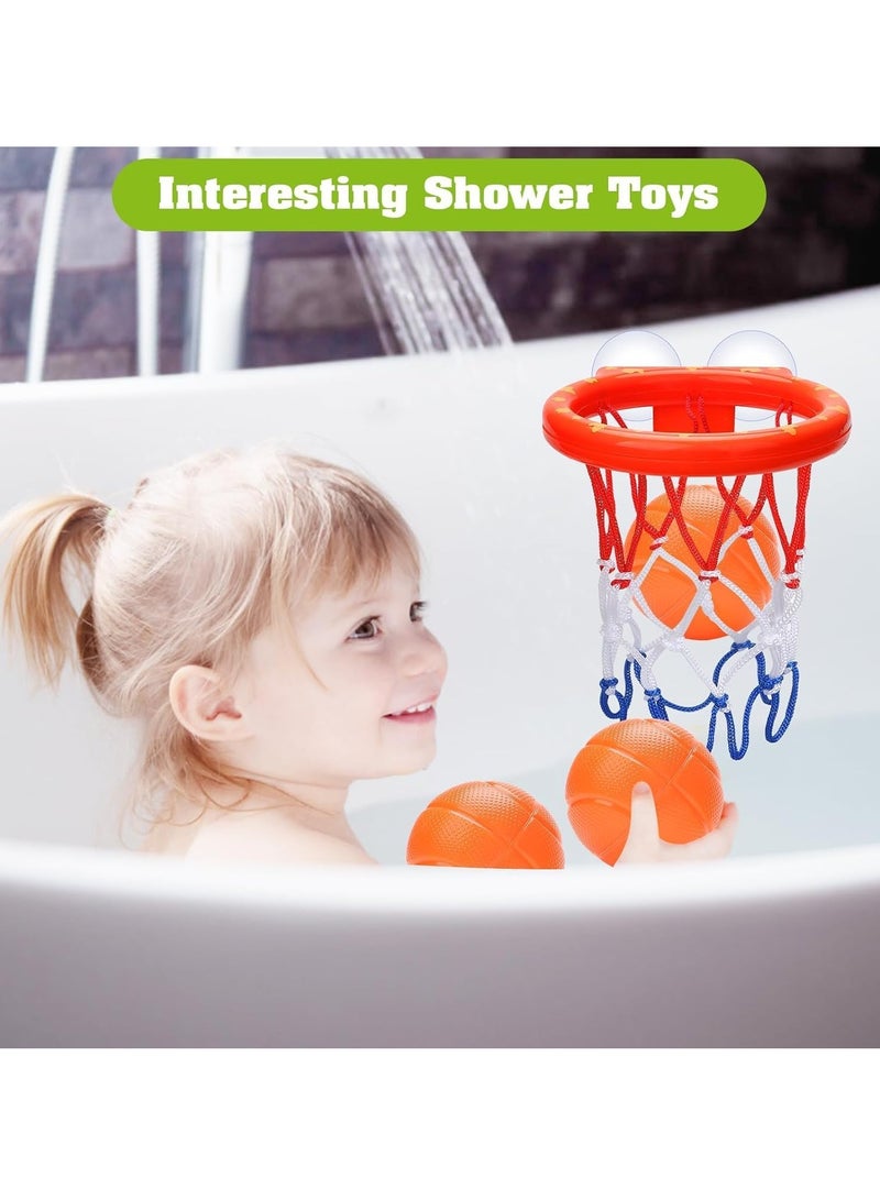 Bath Toys - Bathtub Basketball Hoop for Kids Toddlers - Bath Toys Shower Toys for Kids Ages 4-8,Suction Cup Basketball Hoop u0026 3 No Hole Balls Set for Boys Girls  - Image 3