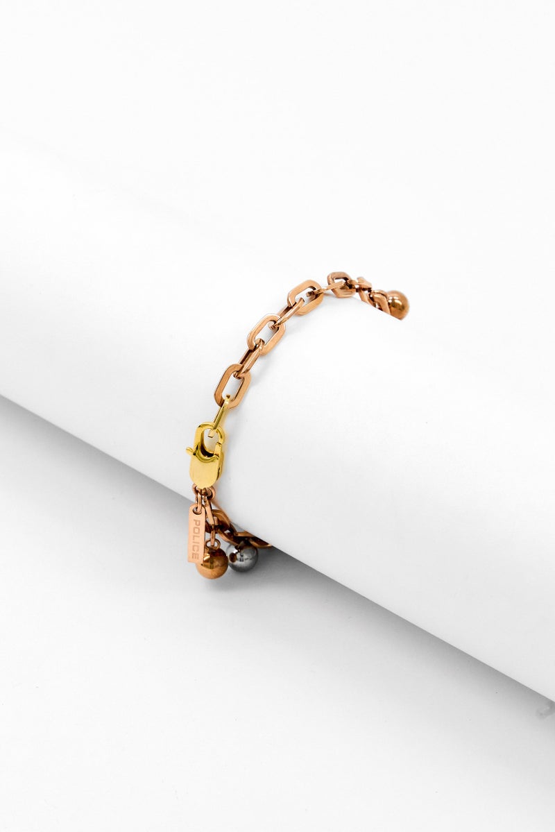 POLICE Women 2Pcs Stainless Steel Necklace And Bracelet Set, Rose Gold - Image 5