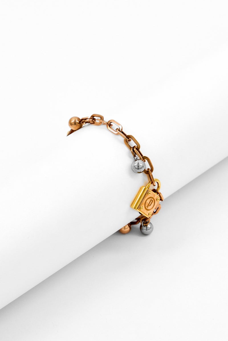 POLICE Women 2Pcs Stainless Steel Necklace And Bracelet Set, Rose Gold - Image 4